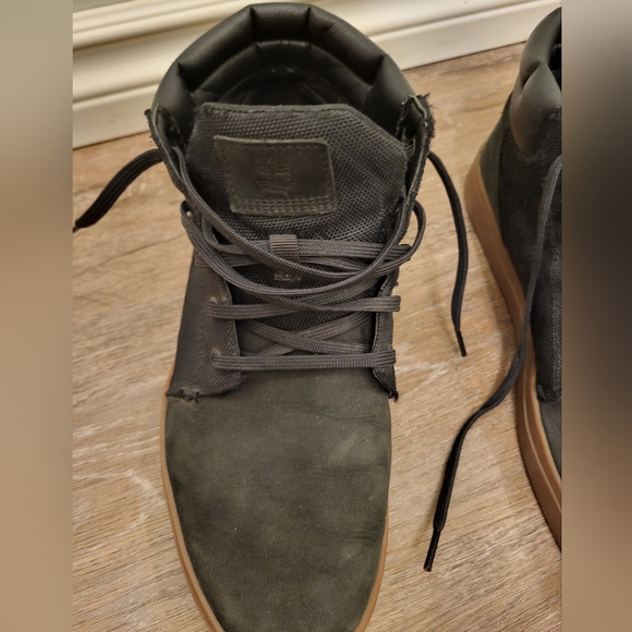 Timberland Davis Square Leather/Fabric Men's Chukka Black Nubuck Size 9 - Picture 5 of 13